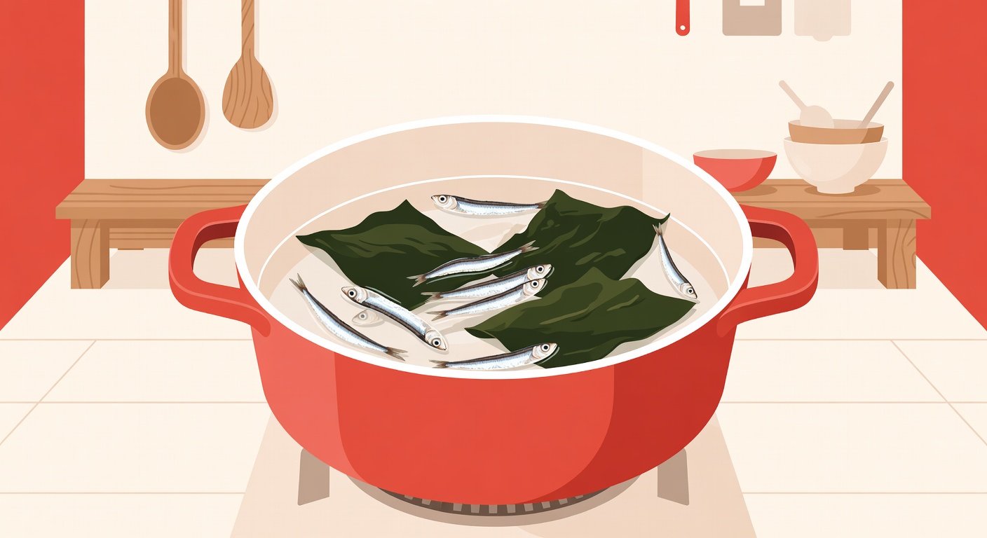 부대찌개 멸치다시마 육수 만들기