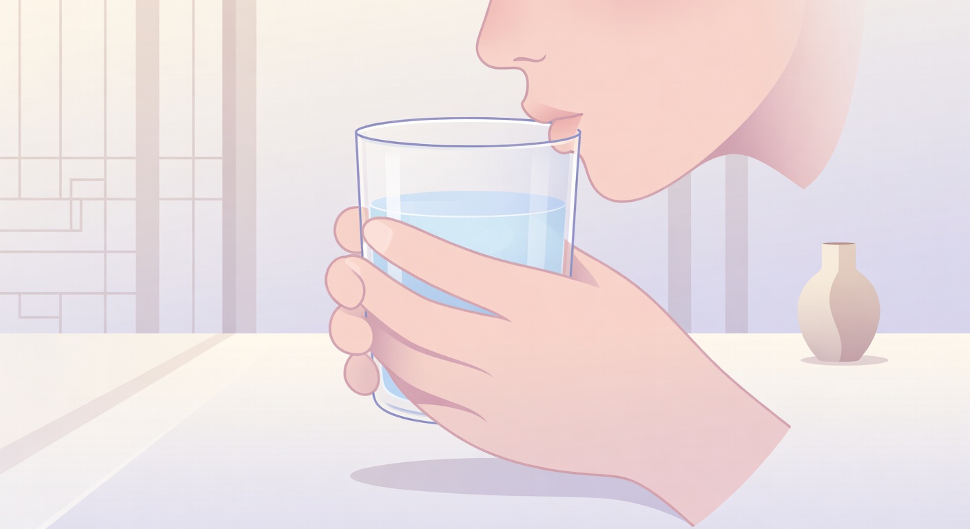 감기 목 통증 완화 — 소금물 가글 방법