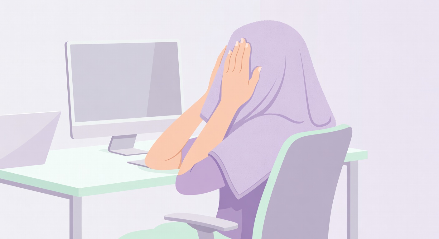 따뜻한 수건으로 눈을 찜질하는 모습