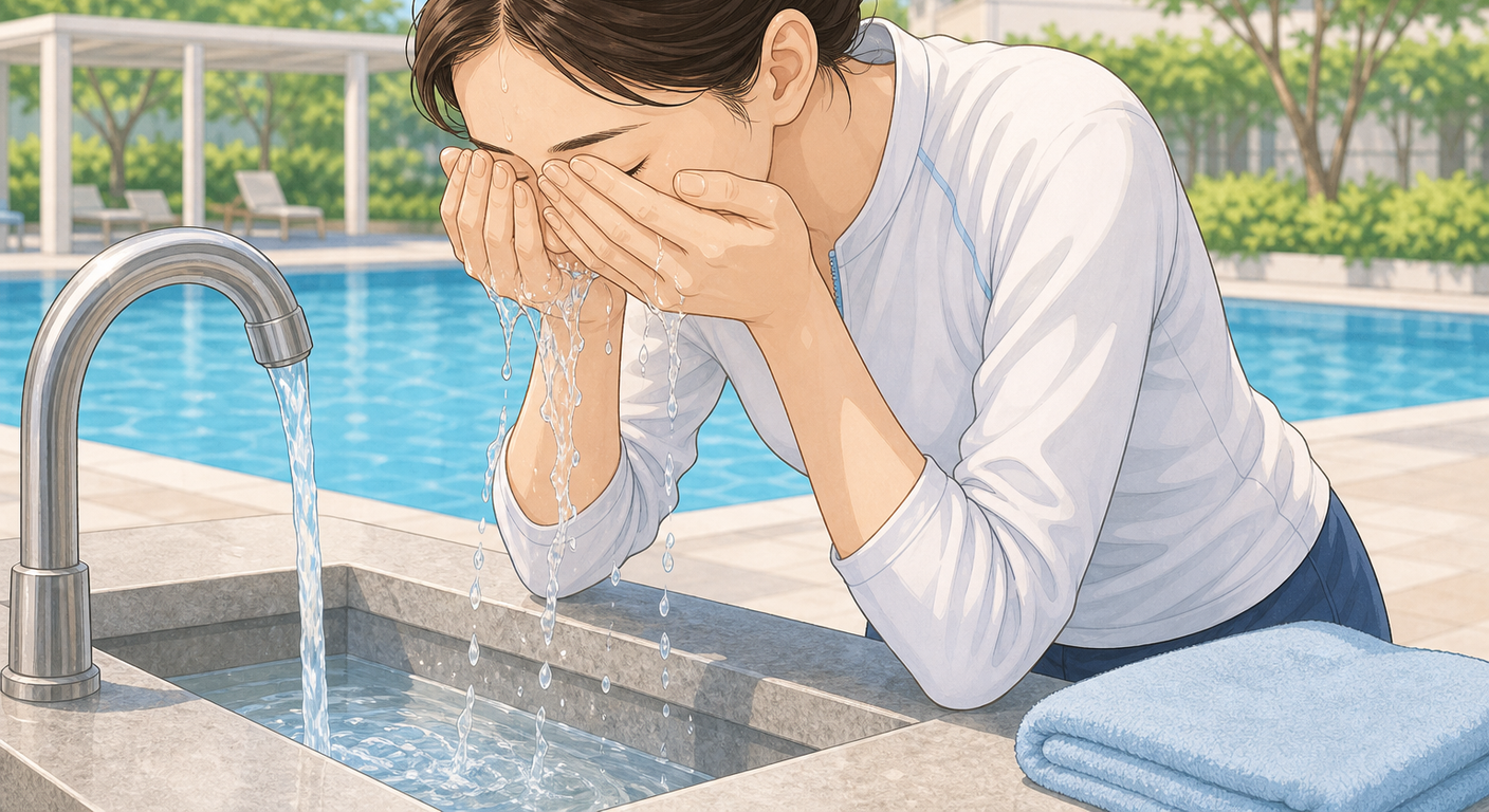 물놀이 후 눈 헹구고 비비지 않기