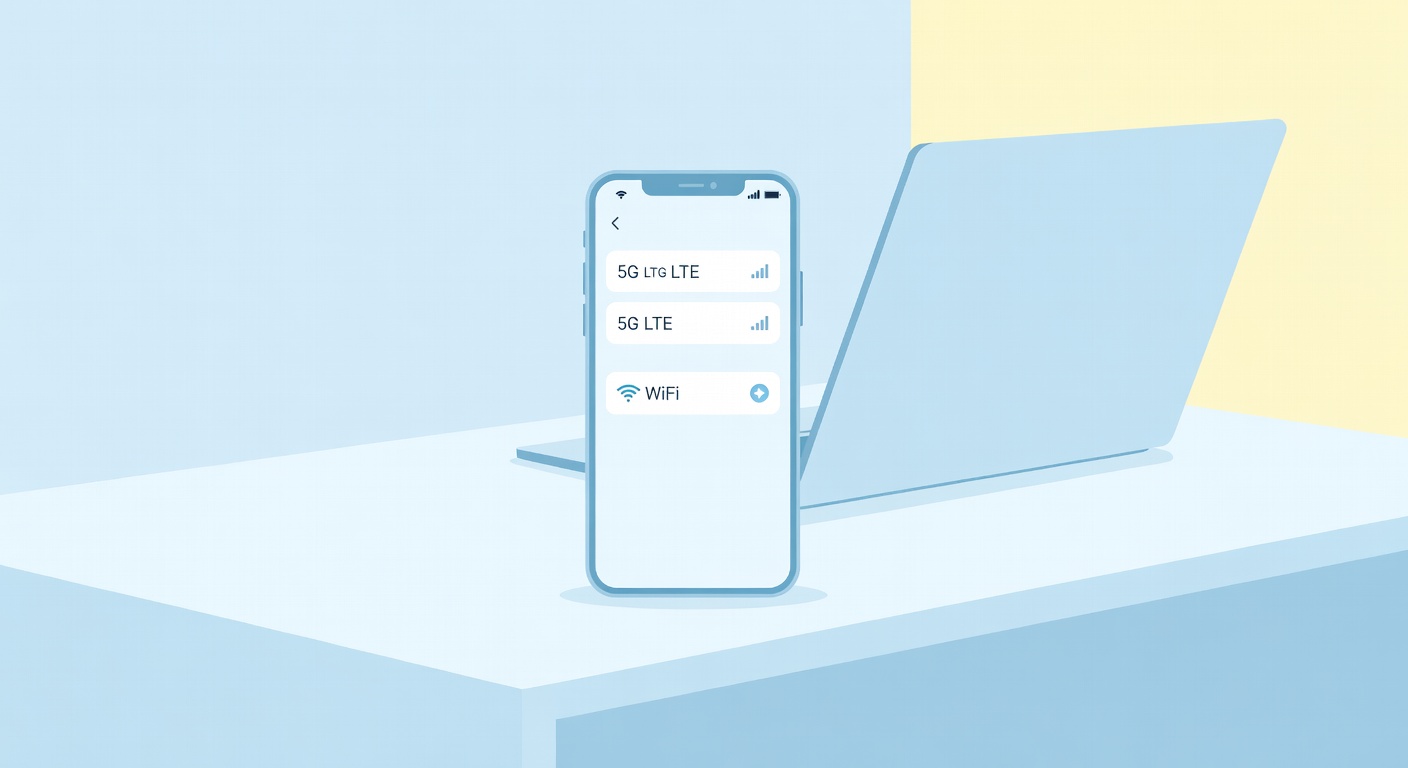 셀룰러 설정에서 5G 자동 또는 LTE로 변경