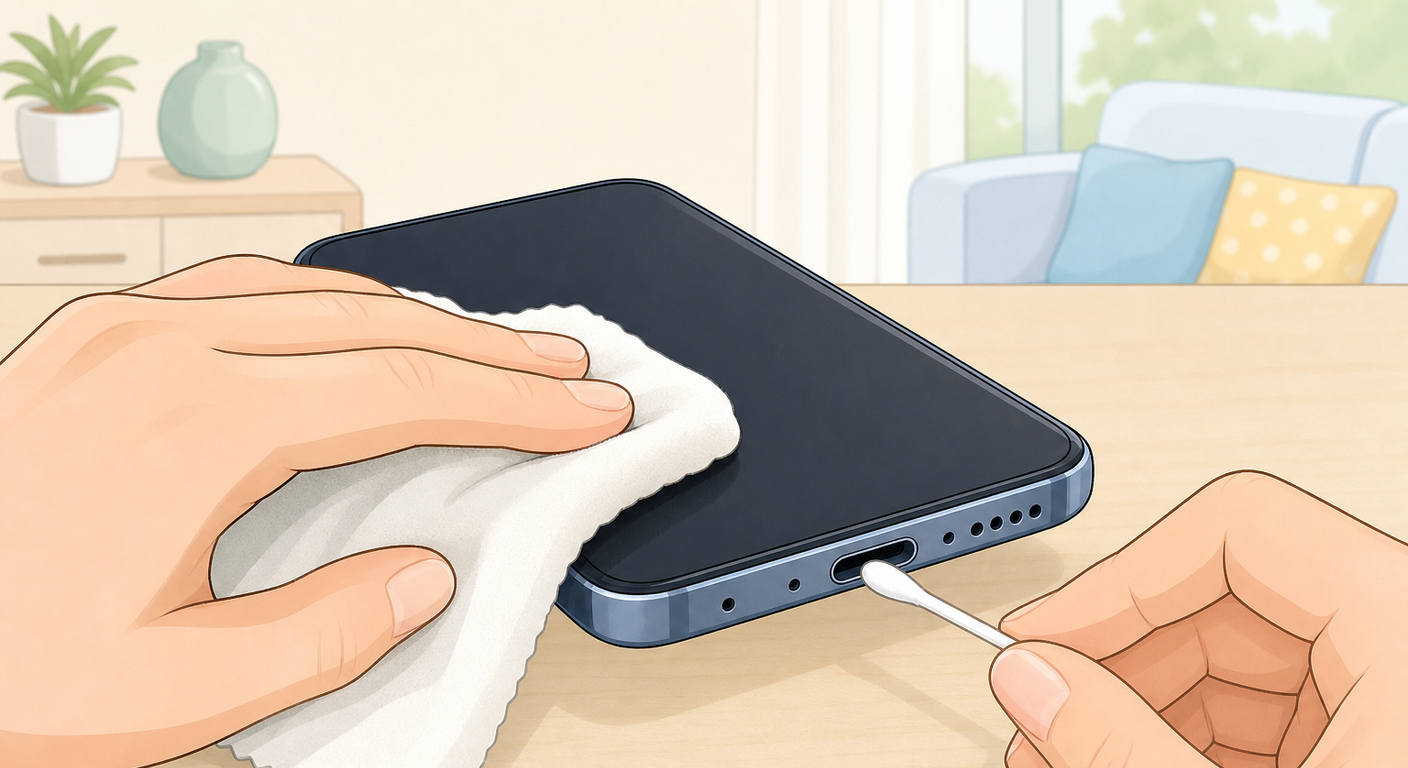 겉면과 단자의 물기 제거
