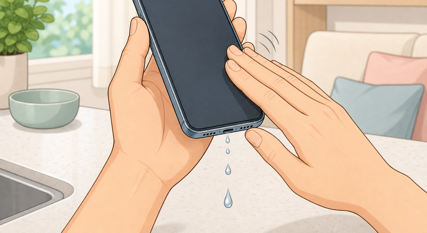 흔들거나 두드려 틈의 물 빼기