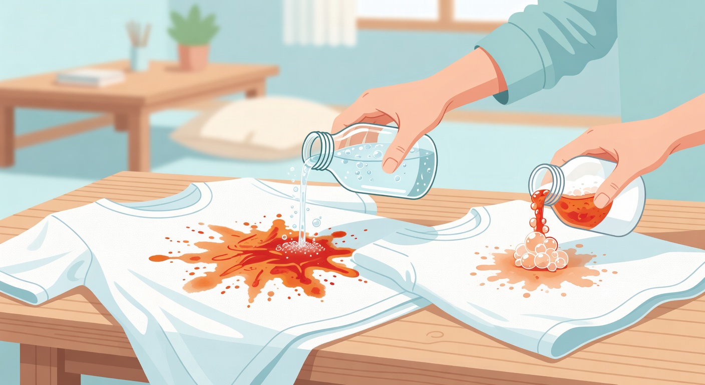 김치국물 - 식초+세제로 색소 분해