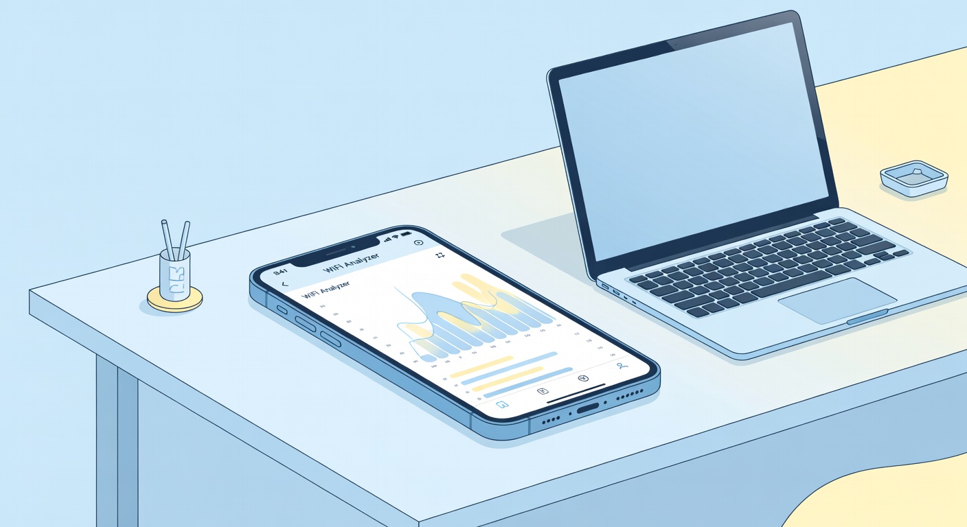 WiFi Analyzer 앱으로 주변 채널 혼잡도 확인